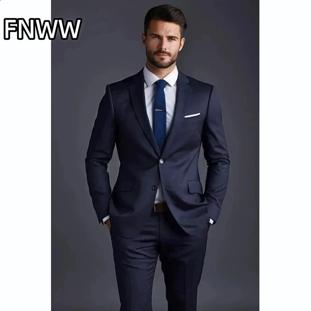 2026 Men's 2 Piece Slim Fit Business Casual Tuxedo Suit Set Elegant Formal Blazer And Pants for Wedding Party Groom Male Suit
2026 Men's 2 Piece Slim Fit Business Casual Tuxedo Suit Set Elegant Formal Blazer And Pants for Wedding Party Groom Male Suit