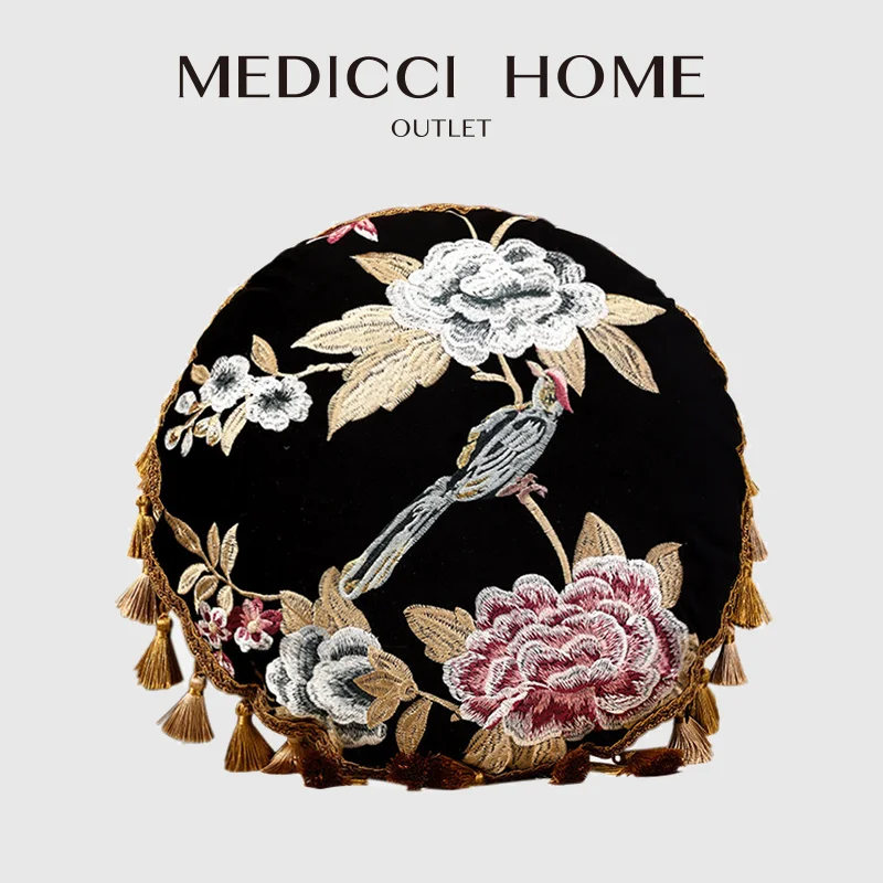 Medicci Home Garland Floral Bird Embroidery Cushion Cover Magnificent Handmade Luxury Retro Round Throw Pillow Case With Tassels
Medicci Home Garland Floral Bird Embroidery Cushion Cover Magnificent Handmade Luxury Retro Round Throw Pillow Case With Tassels