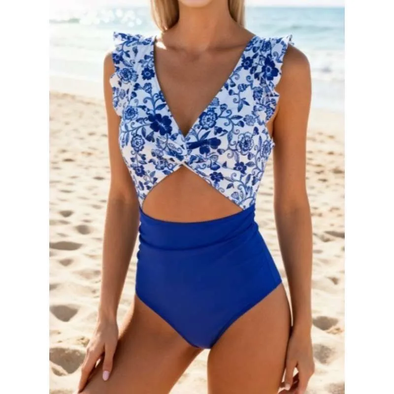 Women Swimwear Swimsuit High Waist Striped Sleeveless V Neck Cut Out Waist Twist Front Blue And White Bathing Suit
Women Swimwear Swimsuit High Waist Striped Sleeveless V Neck Cut Out Waist Twist Front Blue And White Bathing Suit