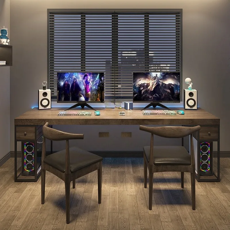 Solid Wood Double Computer Desk Modern Simple Home Desk Writing Desk Long Office with Drawer Host
Solid Wood Double Computer Desk Modern Simple Home Desk Writing Desk Long Office with Drawer Host