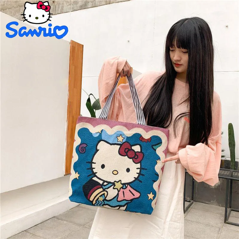 New Sanrio Casual Canvas Bag Cute Hello Kitty Cartoon Bag Student Shoulder Bag Kawaii Out Embroidery Shopping Bag Girl Gift
New Sanrio Casual Canvas Bag Cute Hello Kitty Cartoon Bag Student Shoulder Bag Kawaii Out Embroidery Shopping Bag Girl Gift