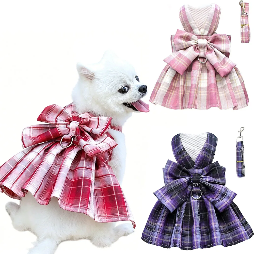 Dog Harness for Small Dogs With Bow and D-Ring - Soft Mesh Adjustable Set for Puppies - Dog Dress Bow Tie Harness Leash
Dog Harness for Small Dogs With Bow and D-Ring - Soft Mesh Adjustable Set for Puppies - Dog Dress Bow Tie Harness Leash