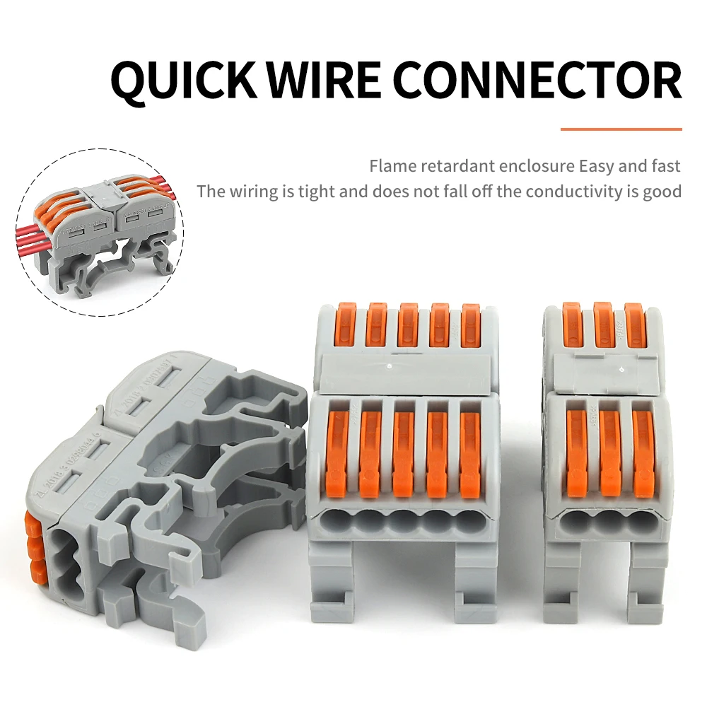 10/25PCS DIN Rail 2213/2215 Terminal Block Push-in Lever Clamp Connector Electric Cable Connectors For Universal Wire Connection
10/25PCS DIN Rail 2213/2215 Terminal Block Push-in Lever Clamp Connector Electric Cable Connectors For Universal Wire Connection
