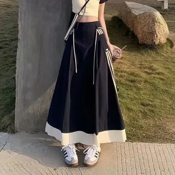 Y2k Skirts for Women 2025 Patchwork Bandage A-line Preppy Style Casual Fashion Summer Split Long Skirt
Y2k Skirts for Women 2025 Patchwork Bandage A-line Preppy Style Casual Fashion Summer Split Long Skirt