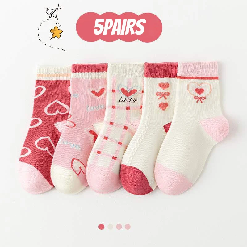 5 Pairs Children's Socks, Cute Girls' Socks, Middle Tube Socks, Love Sweet Girls' Autumn/Winter Princess Socks
5 Pairs Children's Socks, Cute Girls' Socks, Middle Tube Socks, Love Sweet Girls' Autumn/Winter Princess Socks