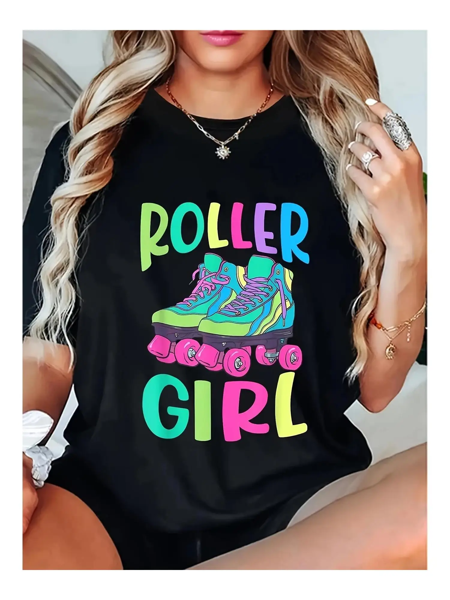 Vibrant Roller Skate Women's Graphic T-Shirt Short Sleeve Tee Round Neck Casual Top Seasonal
Vibrant Roller Skate Women's Graphic T-Shirt Short Sleeve Tee Round Neck Casual Top Seasonal