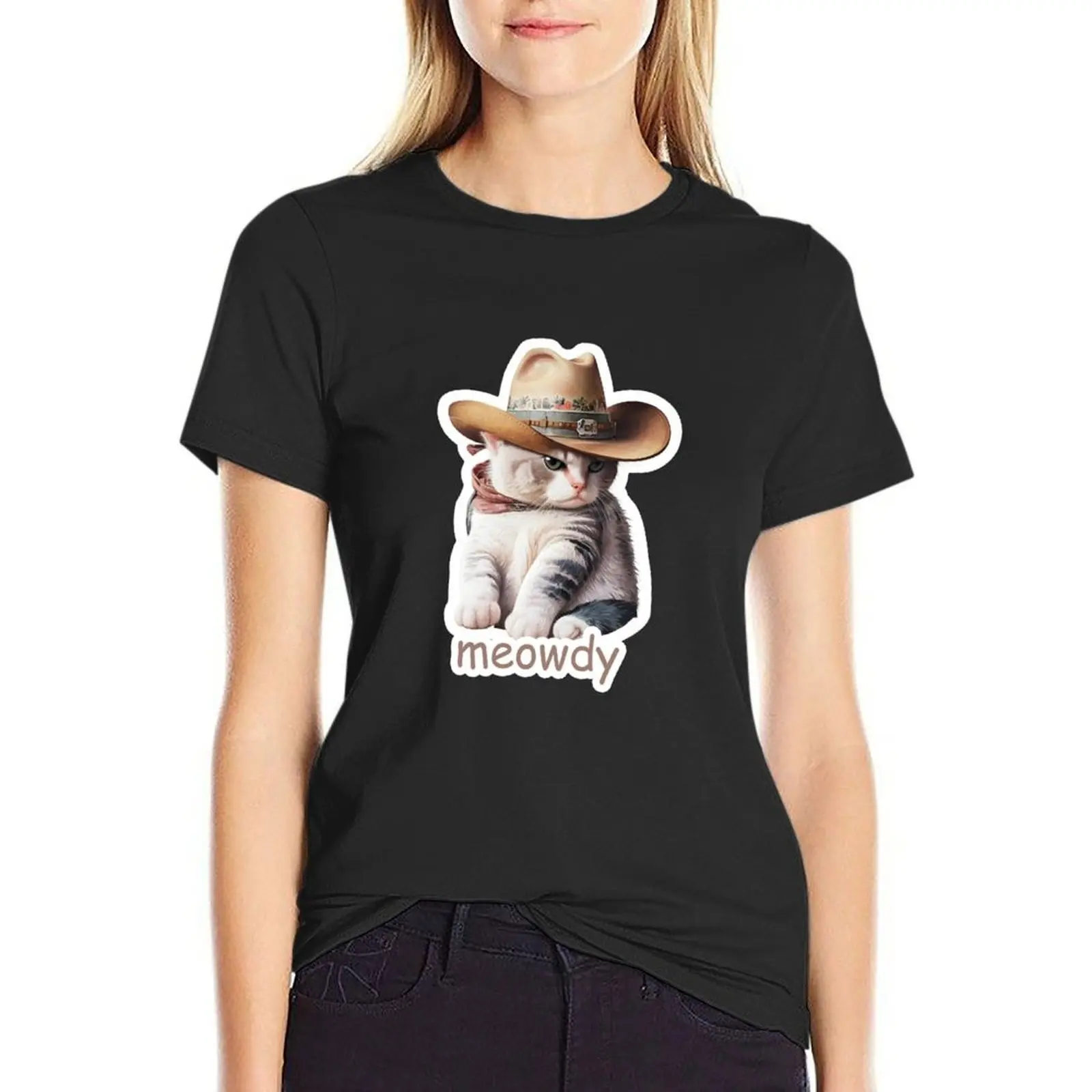 Meowdy Partner Cat Wearing a Cowboy Hat T-Shirt shirts graphic tees vintage clothes black t shirts for Women
Meowdy Partner Cat Wearing a Cowboy Hat T-Shirt shirts graphic tees vintage clothes black t shirts for Women