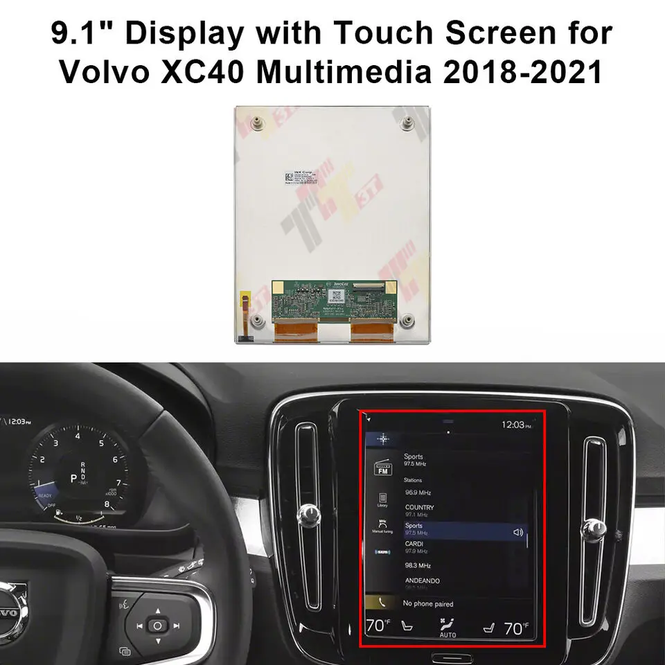 9.1" Display with Touch Screen for Volvo XC40 XC60 S60 V60 XC90 S90 Multimedia LCD
9.1" Display with Touch Screen for Volvo XC40 XC60 S60 V60 XC90 S90 Multimedia LCD