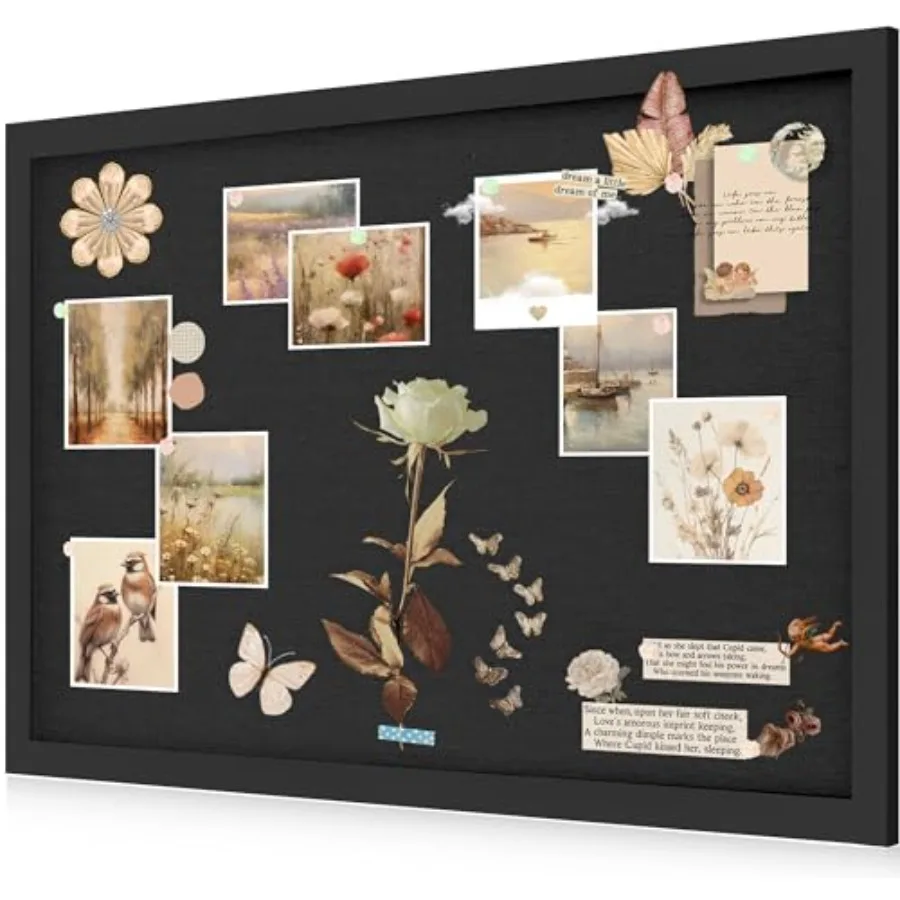 Black Cork Board Bulletin Board with Linen, Large Framed Corkboard for Wall, Hanging Pin Board Picture Board for Home Office De
Black Cork Board Bulletin Board with Linen, Large Framed Corkboard for Wall, Hanging Pin Board Picture Board for Home Office De