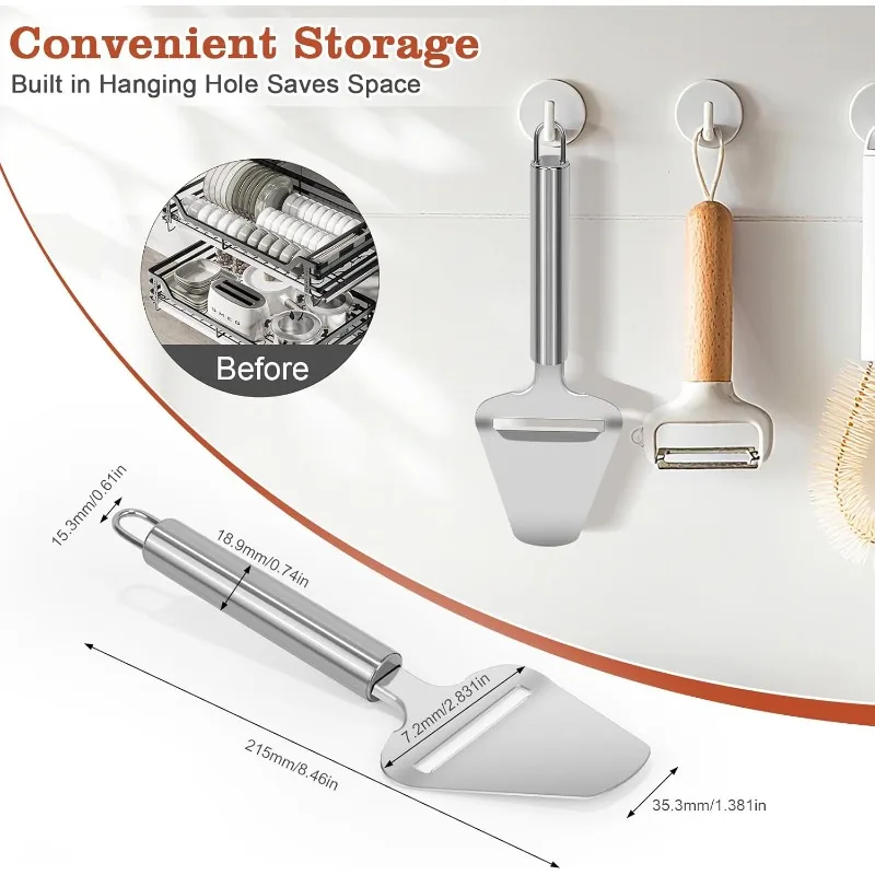 2PC Premium Stainless Steel Cheese Slicer for All Types of Cheese,Multi-Functional Handheld Cheese Slicers Cutter for Block Hard
2PC Premium Stainless Steel Cheese Slicer for All Types of Cheese,Multi-Functional Handheld Cheese Slicers Cutter for Block Hard