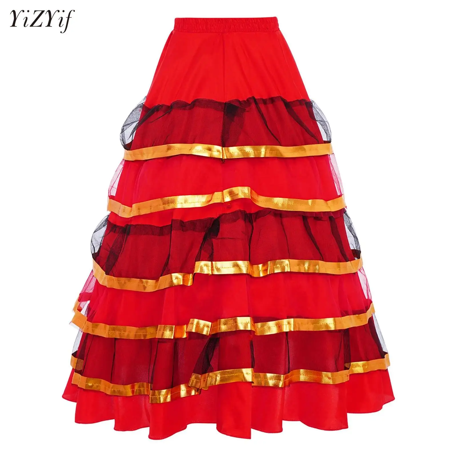 Gypsy Girls Kids Spanish Flamenco Skirt Polyester Satin Smooth Big Swing Carnival Party Ballroom Belly Dance Costumes Dress
Gypsy Girls Kids Spanish Flamenco Skirt Polyester Satin Smooth Big Swing Carnival Party Ballroom Belly Dance Costumes Dress