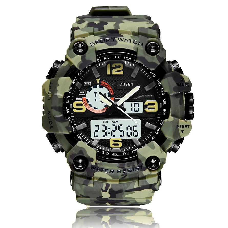 Top Brand Fashion OHSEN Green Man Watches Outdoor Sport Watch Digital Quartz Tactical Watch Men Rubber Band Military Wristwatch
Top Brand Fashion OHSEN Green Man Watches Outdoor Sport Watch Digital Quartz Tactical Watch Men Rubber Band Military Wristwatch