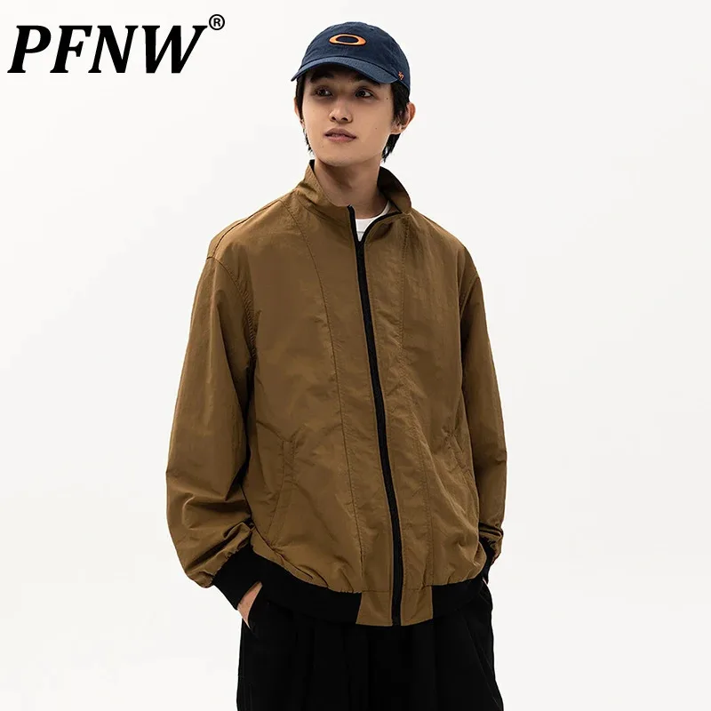PFNW новые модные мужские уличные куртки с воротником-стойкой контрастного цвета и карманами на молнии, свободные мужские пальто, простая мужская одежда, осень 12C1002
PFNW новые модные мужские уличные куртки с воротником-стойкой контрастного цвета и карманами на молнии, свободные мужские пальто, простая мужская одежда, осень 12C1002