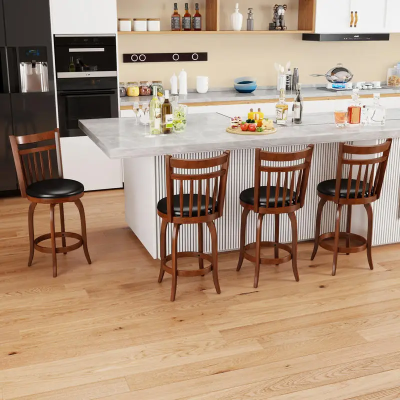 Swivel Bar Stools Set of 2 Counter Height Faux Leather Upholstered Barstools-24 Inches
Swivel Bar Stools Set of 2 Counter Height Faux Leather Upholstered Barstools-24 Inches