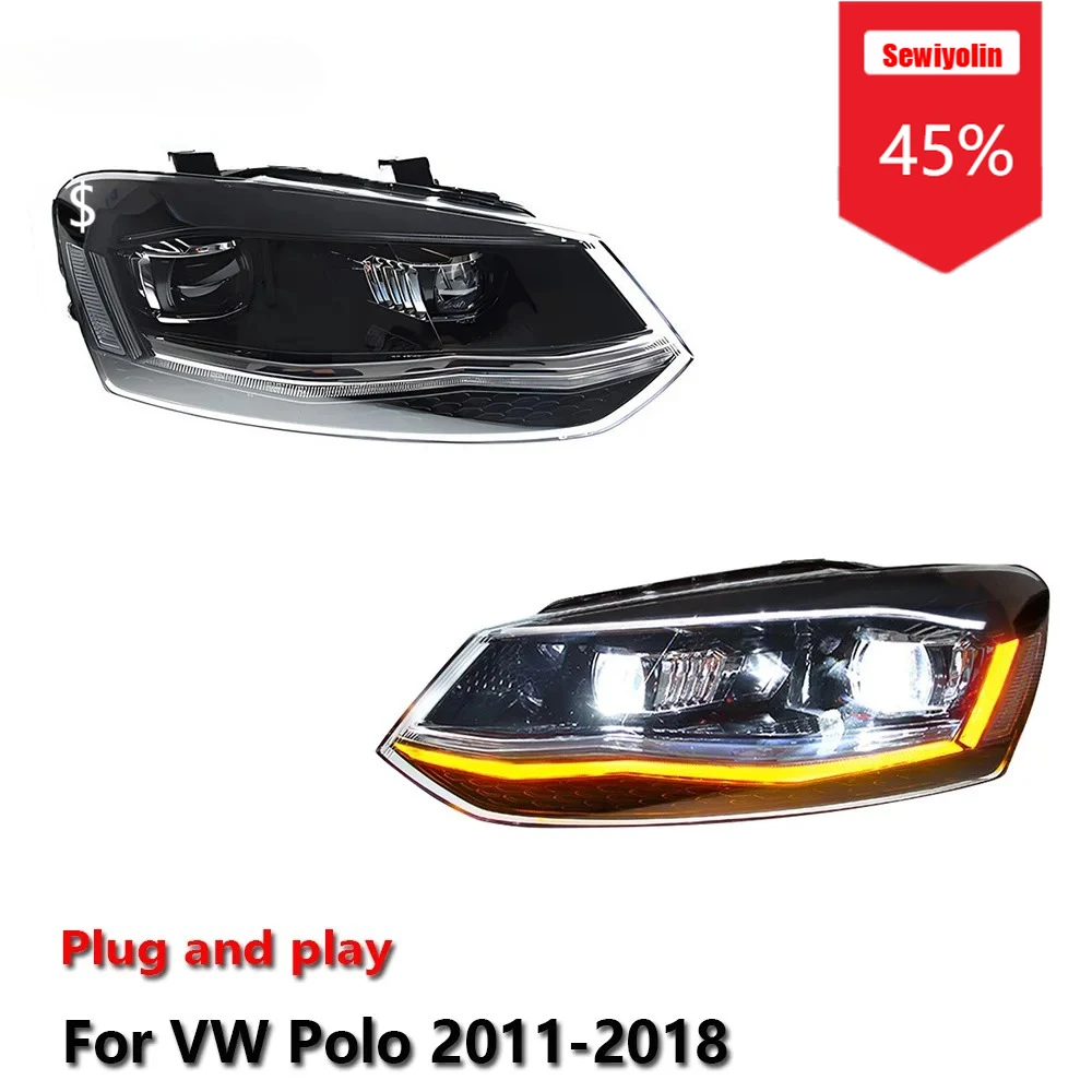 Sewiyolin автомобильные светодиодные фары в сборе для Volkswagen Polo 2011-2018 противотуманные фары DRL тормозной указатель поворота Plug and Play
Sewiyolin автомобильные светодиодные фары в сборе для Volkswagen Polo 2011-2018 противотуманные фары DRL тормозной указатель поворота Plug and Play