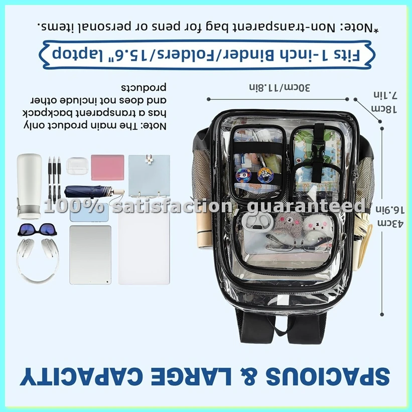 Clear Backpack, Transparent Backpacks with Accessories, School Bag for Teen Boys Girls,Clear Laptop Bags ForElementary-ABFT
Clear Backpack, Transparent Backpacks with Accessories, School Bag for Teen Boys Girls,Clear Laptop Bags ForElementary-ABFT