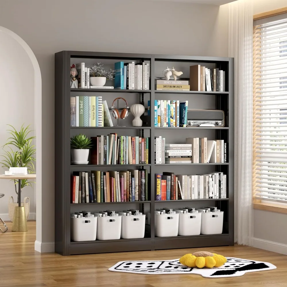 5-Tier Industrial Bookshelf, Tall Metal Bookshelf Storage Organizer,Freestanding Book Shelf (Black, Shelf-2) Library Furniture
5-Tier Industrial Bookshelf, Tall Metal Bookshelf Storage Organizer,Freestanding Book Shelf (Black, Shelf-2) Library Furniture