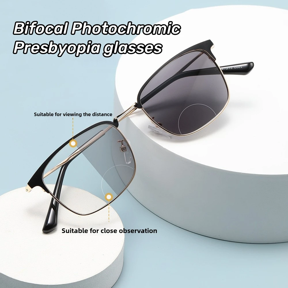 Bifocal Photochromic Reading Glasses Business Men's Clear Lens Presbyopia Glasses Blue Light Blocking Eye Protection Eyewear
Bifocal Photochromic Reading Glasses Business Men's Clear Lens Presbyopia Glasses Blue Light Blocking Eye Protection Eyewear