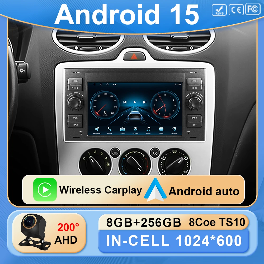 Android15 Car Radio Wifi Navi For Ford Mondeo S-max Focus C-MAX Galaxy Fiesta Transit Fusion Connect Kuga Multimedia GPS BT WIFI
Android15 Car Radio Wifi Navi For Ford Mondeo S-max Focus C-MAX Galaxy Fiesta Transit Fusion Connect Kuga Multimedia GPS BT WIFI