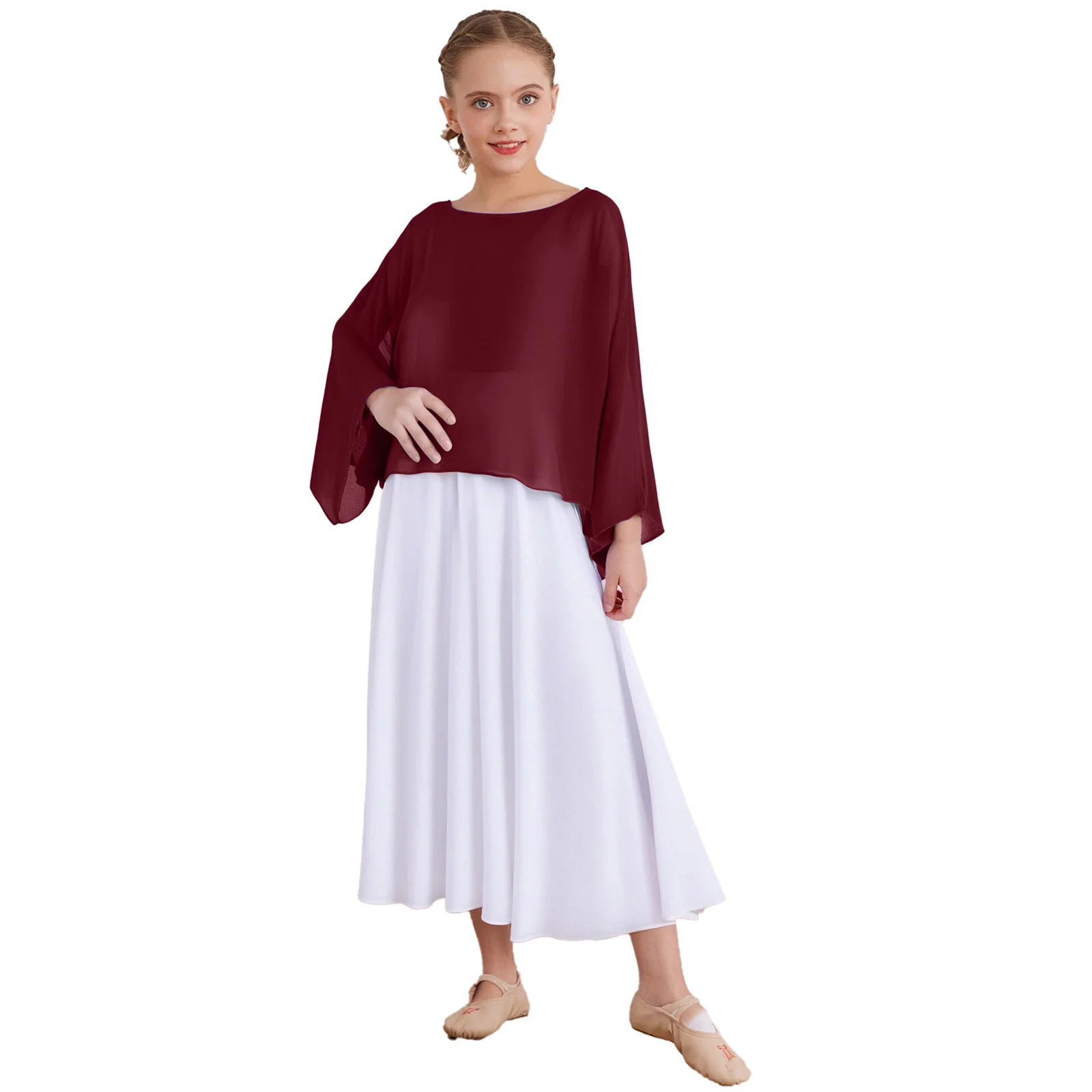 Kids Girls Chiffon Cape Liturgical Praise Dance Top Long Sleeve Pullover Shawls Shrugs Bolero Lyrical Dance Church Choir Costume
Kids Girls Chiffon Cape Liturgical Praise Dance Top Long Sleeve Pullover Shawls Shrugs Bolero Lyrical Dance Church Choir Costume