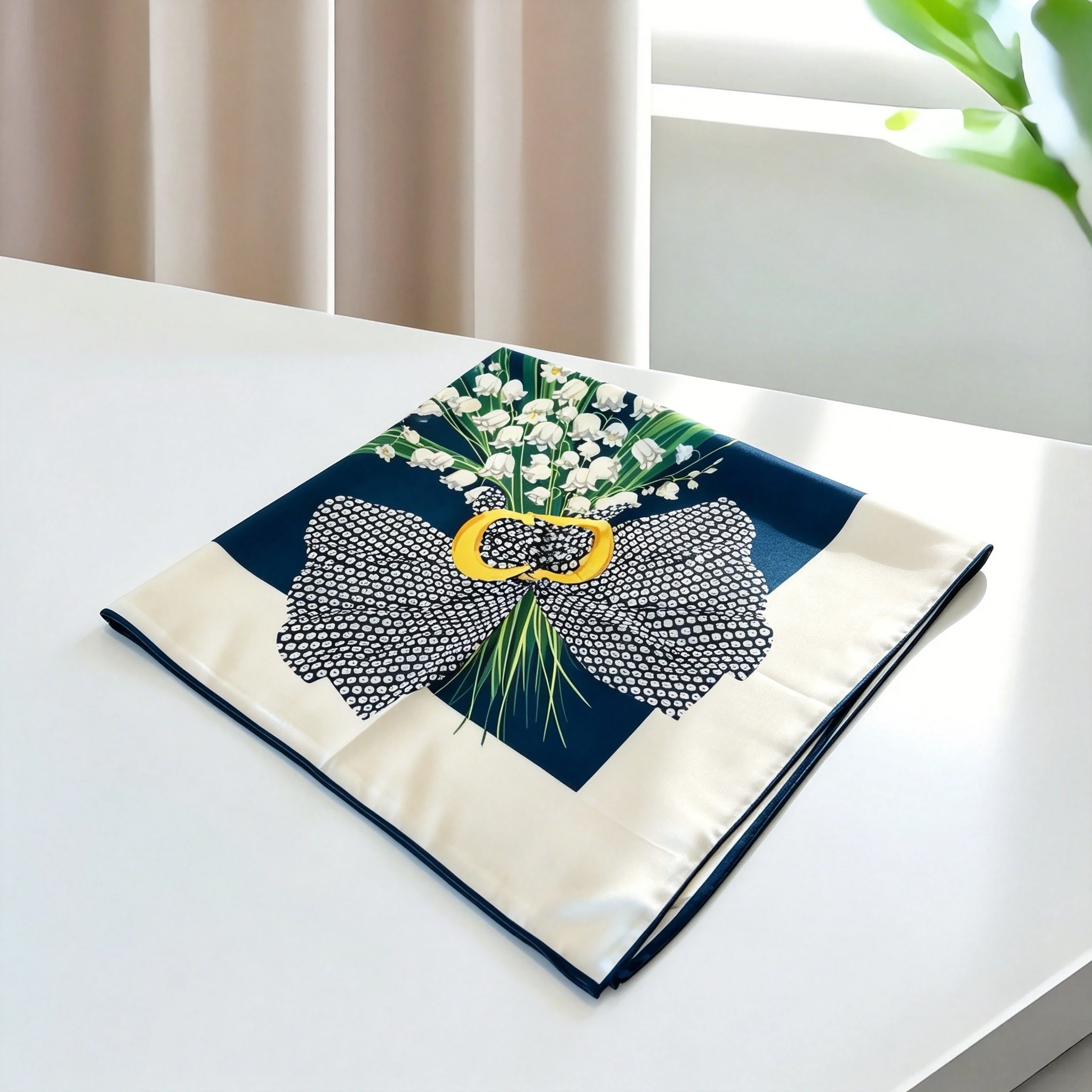 Summer New Women's Scarf Lily of the Valley Printed Large Shawl Multifunctional Decorative Headscarf/Necktie/Scarf Holiday Gift
Summer New Women's Scarf Lily of the Valley Printed Large Shawl Multifunctional Decorative Headscarf/Necktie/Scarf Holiday Gift