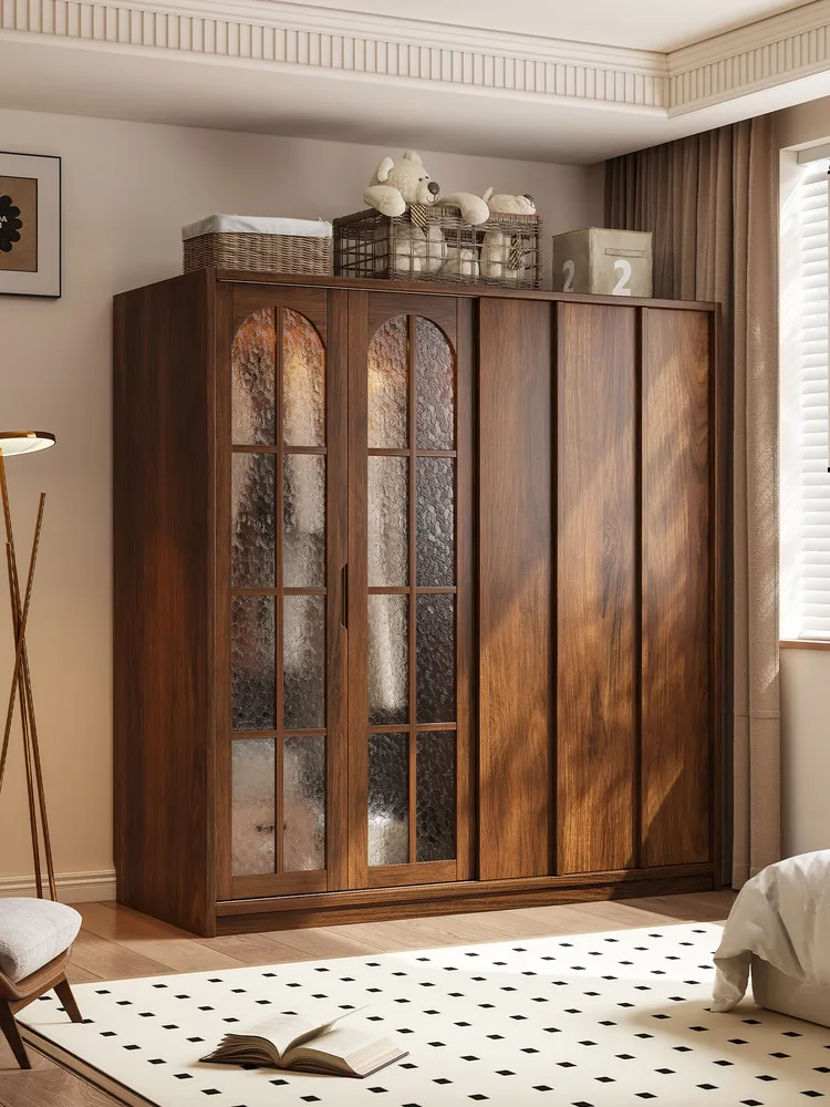 PYJ all solid wood sliding door home bedroom retro sliding door storage wardrobe
PYJ all solid wood sliding door home bedroom retro sliding door storage wardrobe