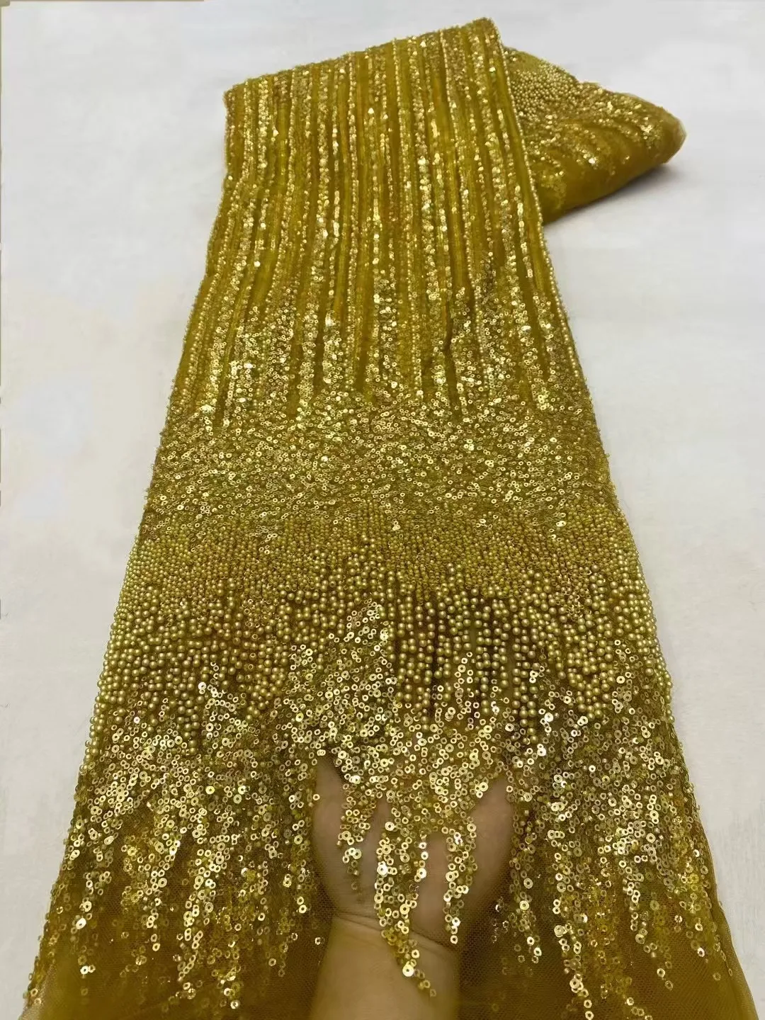 Luxury Beads Lace African 2025 High Quality 5 Yards Handmade Beads Sequins Fabric Nigeria For Evening Party Dress
Luxury Beads Lace African 2025 High Quality 5 Yards Handmade Beads Sequins Fabric Nigeria For Evening Party Dress