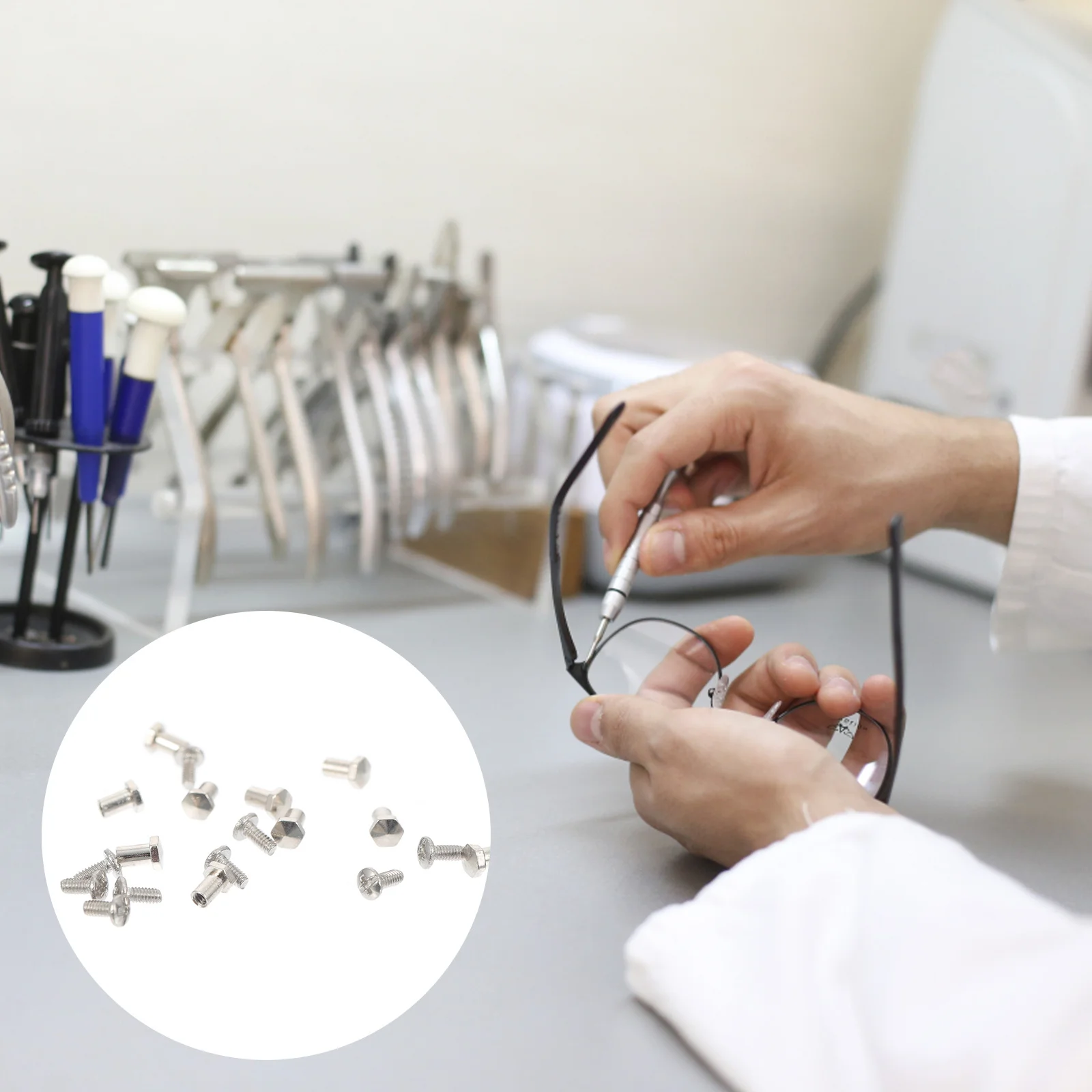 2Sets Replacement Screws for Eyeglasses Durable Metal Repair Screws Sunglasses Reading Glasses Accessories Screw for Eyeglasses 
2Sets Replacement Screws for Eyeglasses Durable Metal Repair Screws Sunglasses Reading Glasses Accessories Screw for Eyeglasses