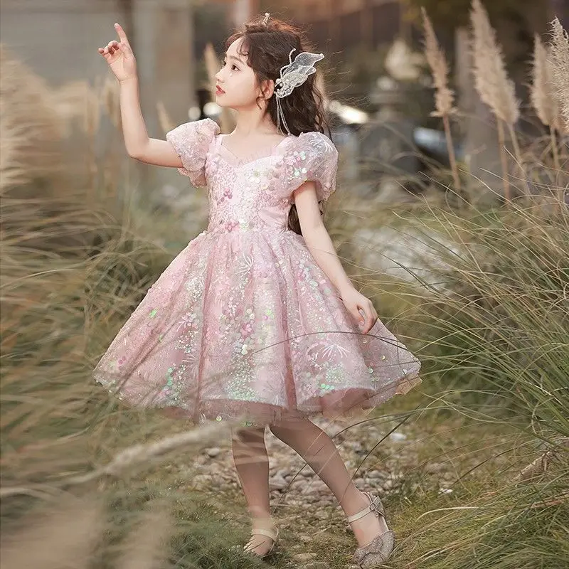 Flower Girl Wedding Little Girl Dress2025Girls' Sequin Niche Princess Dress Children's Birthday Host Performance Costume
Flower Girl Wedding Little Girl Dress2025Girls' Sequin Niche Princess Dress Children's Birthday Host Performance Costume