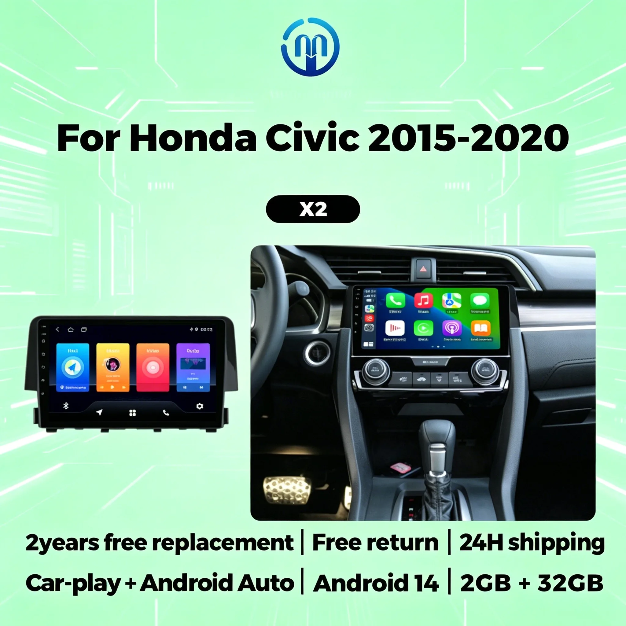 2 Din 9 Inch Wireless CarPlay Android Auto For Honda Civic 10 FC FK 2015-2020 Car Radio Stereo Multimedia Player FM Autoradio BT
2 Din 9 Inch Wireless CarPlay Android Auto For Honda Civic 10 FC FK 2015-2020 Car Radio Stereo Multimedia Player FM Autoradio BT