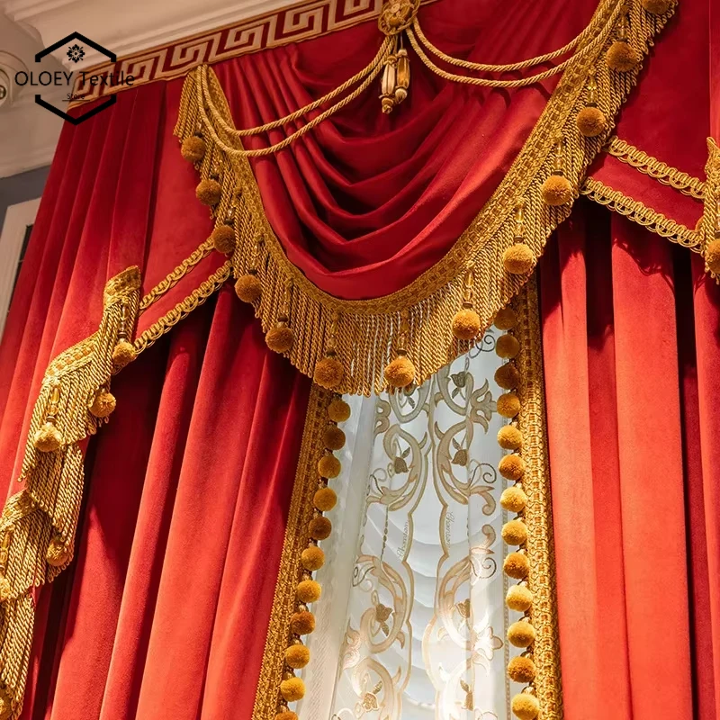 Classic Custom Fusion Custom European Luxury Red Velvet Valance Curtains for Living Room Bedroom Dining with Lace Tulle Drapes f
Classic Custom Fusion Custom European Luxury Red Velvet Valance Curtains for Living Room Bedroom Dining with Lace Tulle Drapes f