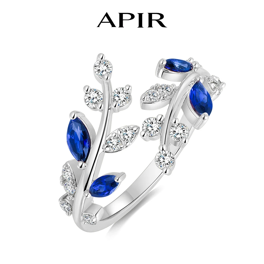 APIR Cubic Zirconia & Sapphire Leaf Ring for Women 925 Silver Adjustable Rings Daily Party Cocktail Wedding Fashion Jewelry Gift
APIR Cubic Zirconia & Sapphire Leaf Ring for Women 925 Silver Adjustable Rings Daily Party Cocktail Wedding Fashion Jewelry Gift