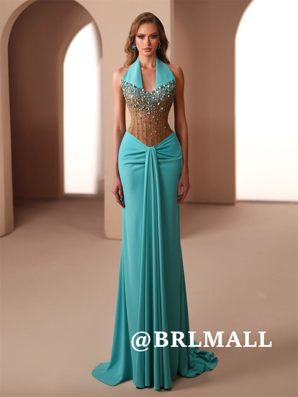 BRLMALL Halter Rhinestones Prom Dress Sheath Long Evening Dresses Illusion Sheath Chiffon Party Gowns Customized Cocktail Dress
BRLMALL Halter Rhinestones Prom Dress Sheath Long Evening Dresses Illusion Sheath Chiffon Party Gowns Customized Cocktail Dress