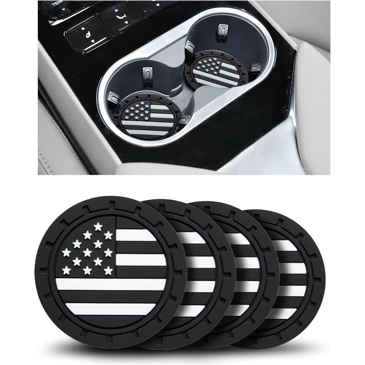 Car Cup Holder Coasters 4 Pack - American Flag Design, Anti-Slip Shockproof Drink Mats for Vehicle Interior Decor
Car Cup Holder Coasters 4 Pack - American Flag Design, Anti-Slip Shockproof Drink Mats for Vehicle Interior Decor