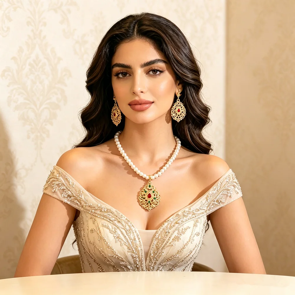 Golden Color Morocco Bride Jewelry Sets For Women Arabic Crystal Pendant Necklace Drop Earring Fashion jewelry
Golden Color Morocco Bride Jewelry Sets For Women Arabic Crystal Pendant Necklace Drop Earring Fashion jewelry