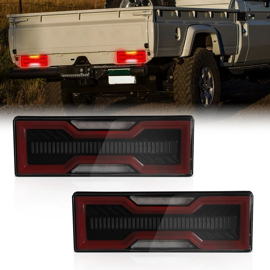2PCS Tail Lamp For Toyota Land Cruiser 70 Series FJ75 LC79 2010 2011-2020 Brake Turn Signal Light Driving Reversing Taillights
2PCS Tail Lamp For Toyota Land Cruiser 70 Series FJ75 LC79 2010 2011-2020 Brake Turn Signal Light Driving Reversing Taillights