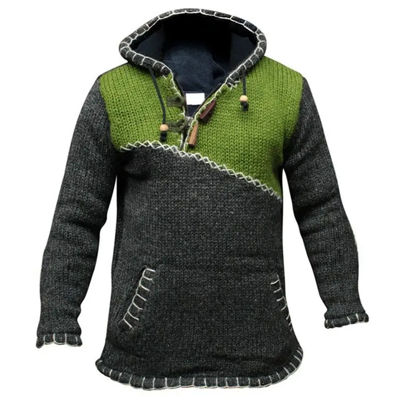 S-4XL Spring and Autumn New Men's Plus Size Fashion Casual Loose Block Color Sweater Long Sleeve Hooded Knit Top
S-4XL Spring and Autumn New Men's Plus Size Fashion Casual Loose Block Color Sweater Long Sleeve Hooded Knit Top