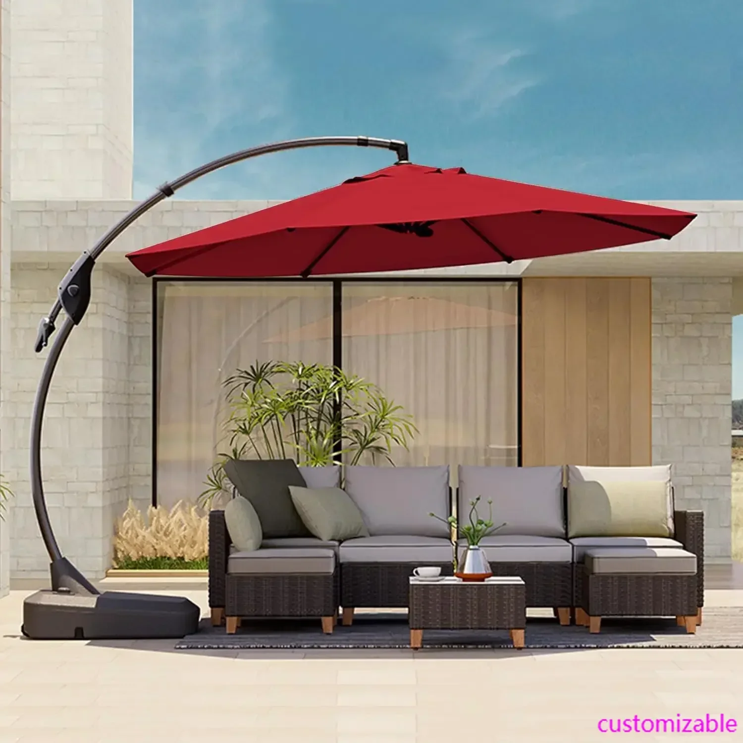 Уличный консольный зонт 12 футов, большой круглый алюминиевый зонт с основанием для сада, террасы, патио (красный, 12 футов)
Уличный консольный зонт 12 футов, большой круглый алюминиевый зонт с основанием для сада, террасы, патио (красный, 12 футов)