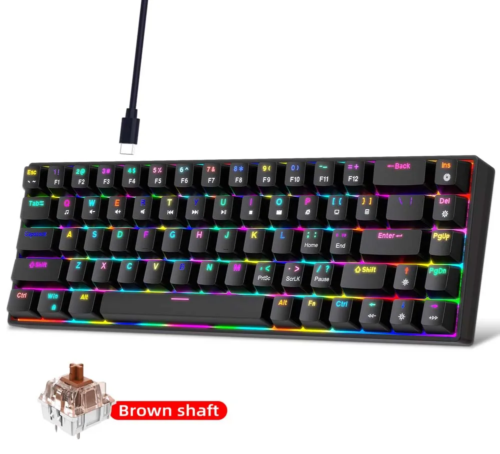 68Keys Type C Wired Mechanical Keyboard Colorful Character Brown Shaft Red Shaft Hot Swap RGB Lighting Macros Program Keyboard
68Keys Type C Wired Mechanical Keyboard Colorful Character Brown Shaft Red Shaft Hot Swap RGB Lighting Macros Program Keyboard