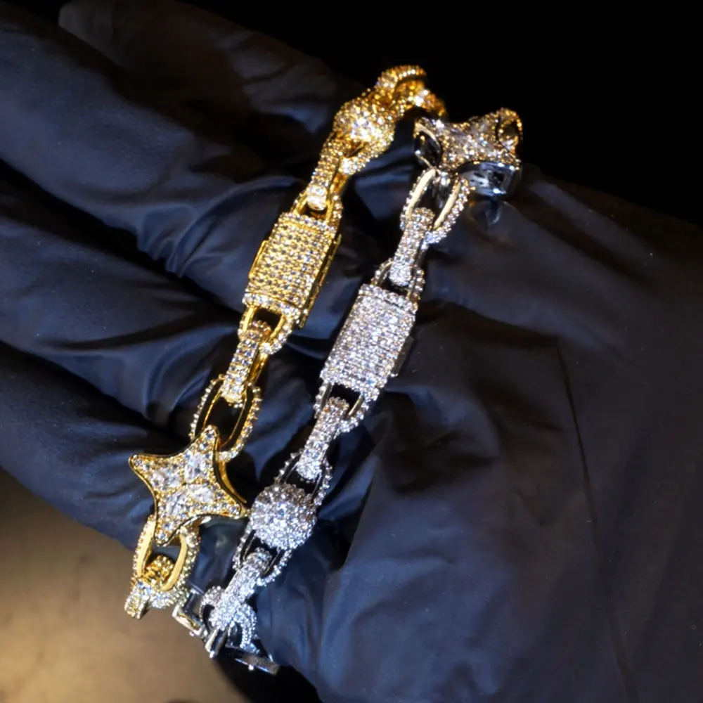 High End Fashion Jewelry Sparkling Star Cuban Link Necklace Iced Out Brass Inlaid With Round Zircon Hip Hop Bracelet Party Gifts
High End Fashion Jewelry Sparkling Star Cuban Link Necklace Iced Out Brass Inlaid With Round Zircon Hip Hop Bracelet Party Gifts