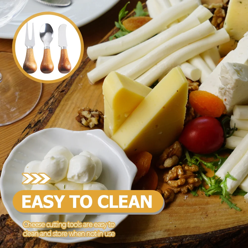 1 Set Of Cheese Spreader Kit Stainless Steel Wood Handle Multi-Function Cheese Slicer Portable Kitchen Essentials For Party
1 Set Of Cheese Spreader Kit Stainless Steel Wood Handle Multi-Function Cheese Slicer Portable Kitchen Essentials For Party