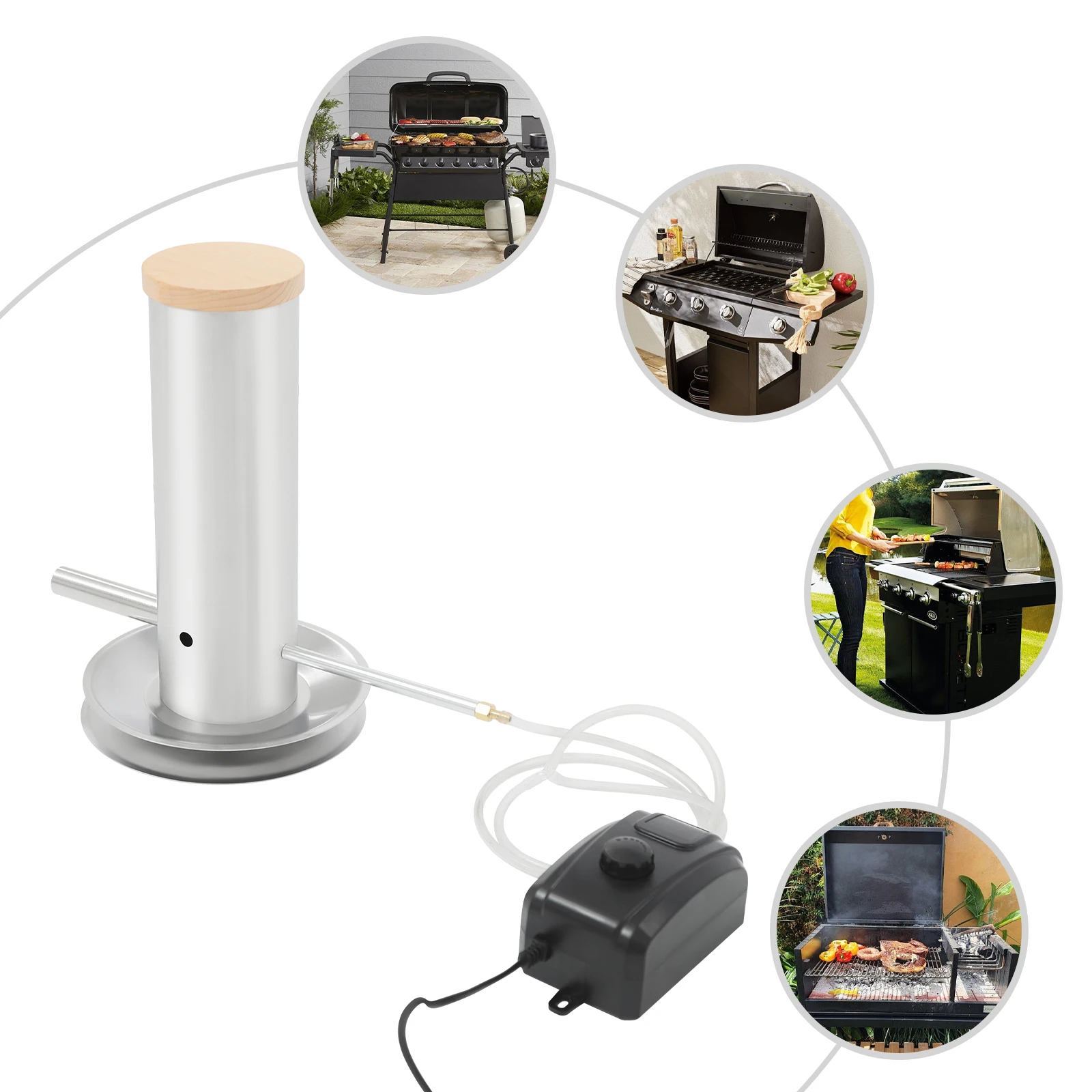 Stainless Steel Cold Smoke Maker Machine for Food,1.7L Silver Round Freestanding 34.5*30cm for Home Backyards
Stainless Steel Cold Smoke Maker Machine for Food,1.7L Silver Round Freestanding 34.5*30cm for Home Backyards