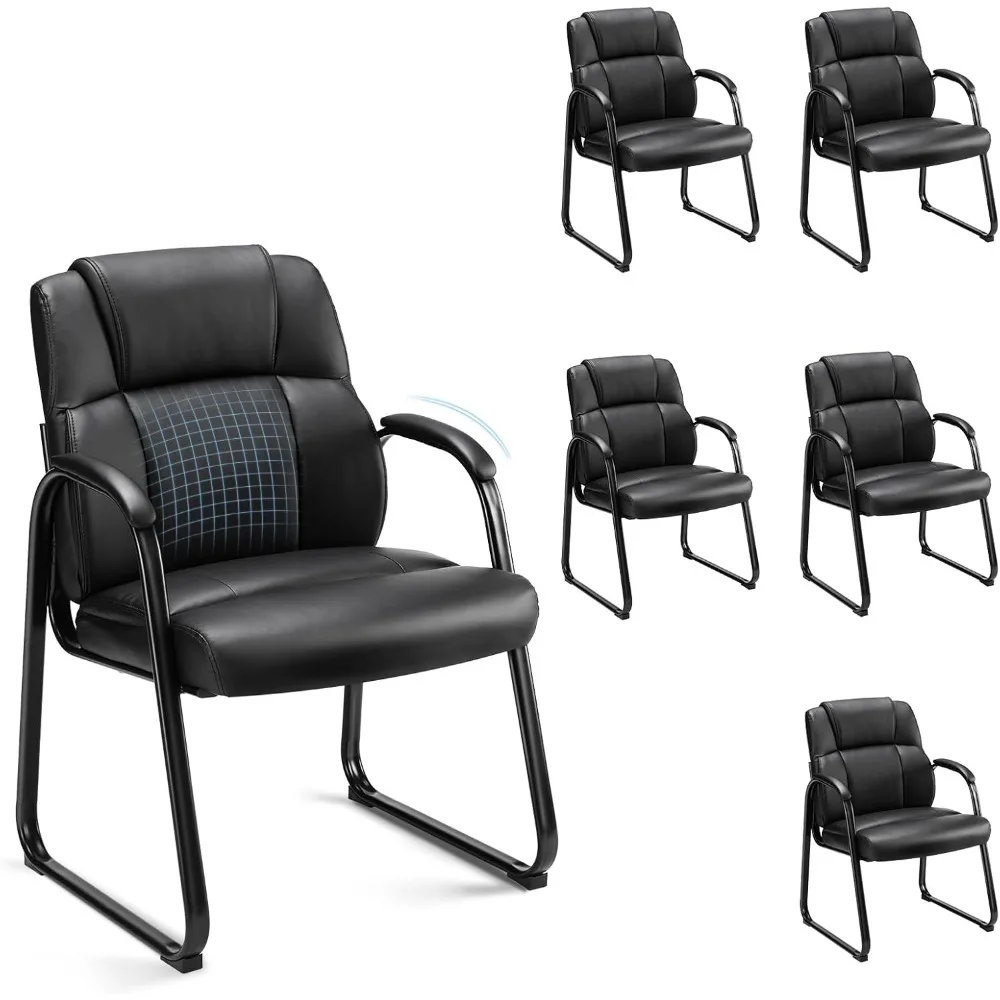 Set of 6 Leather Stationary Waiting Room Chairs for Office Reception, Comfortable Padded Arms and Back Support
Set of 6 Leather Stationary Waiting Room Chairs for Office Reception, Comfortable Padded Arms and Back Support