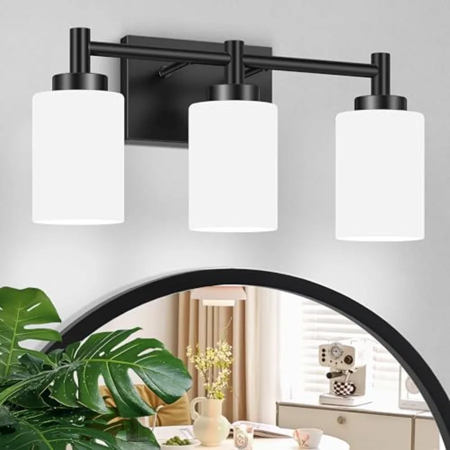 3-Light Bathroom Vanity Light Fixtures Over Mirror Rustproof Vanity Lights for Bathroom Modern Black Bathroom Lights Wall Mount
3-Light Bathroom Vanity Light Fixtures Over Mirror Rustproof Vanity Lights for Bathroom Modern Black Bathroom Lights Wall Mount