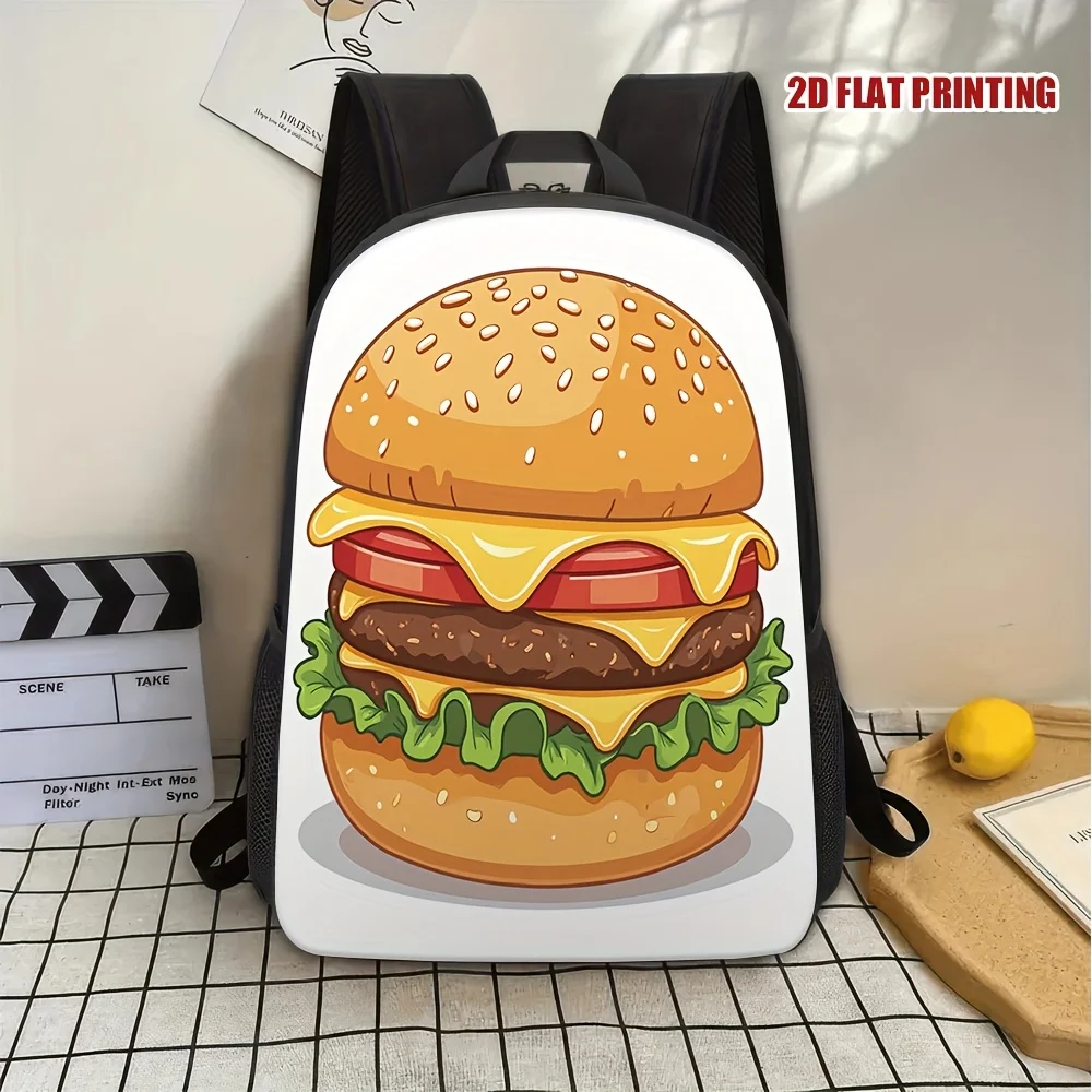 1 Stylish Burger Printed Backpack - Lightweight Washable Fabric with Adjustable Ergonomic Strap and Secure Zipper Closure
1 Stylish Burger Printed Backpack - Lightweight Washable Fabric with Adjustable Ergonomic Strap and Secure Zipper Closure