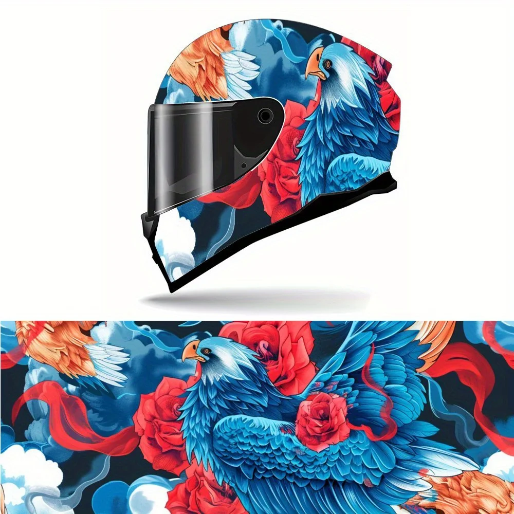 Mysterious and unique blue eagle motorcycle vinyl wraps helmet decal,self-adhesive waterproof helmet decoration,universal motorc
Mysterious and unique blue eagle motorcycle vinyl wraps helmet decal,self-adhesive waterproof helmet decoration,universal motorc