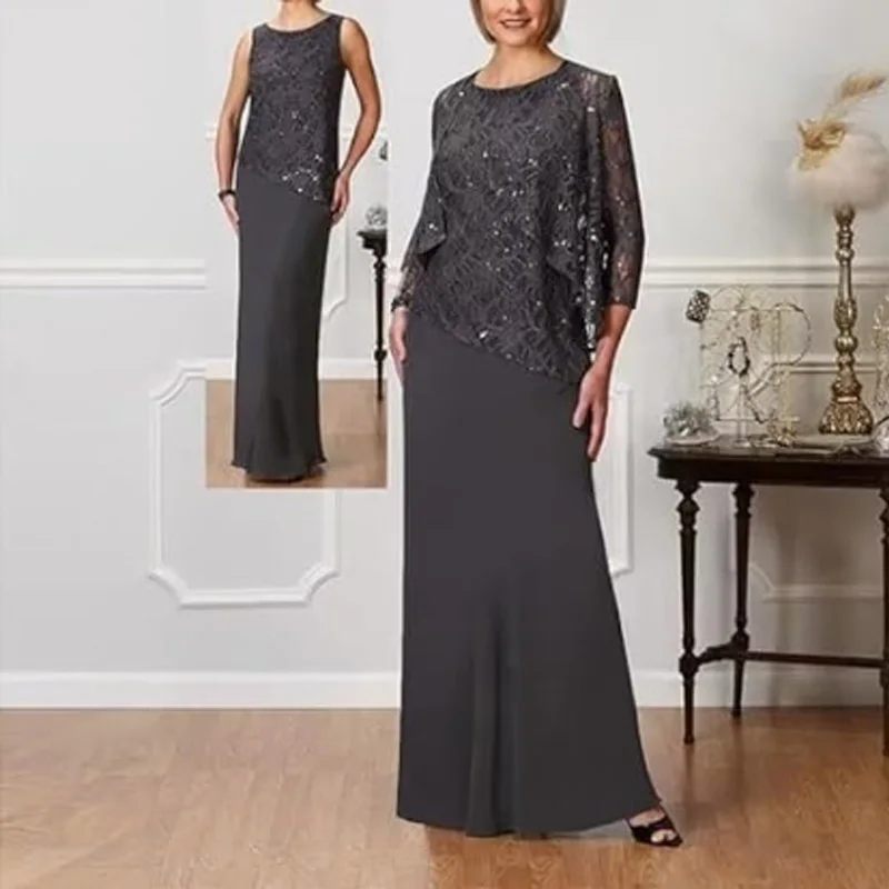 Customized Elegant Mother of The Bride Dress for Wedding Lace Applique Chiffon Formal Dresses with Jacket Wedding Party Gowns
Customized Elegant Mother of The Bride Dress for Wedding Lace Applique Chiffon Formal Dresses with Jacket Wedding Party Gowns