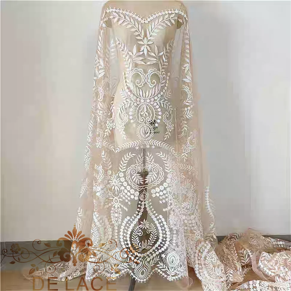 JZQ High Quality European Style Bohemian Embroidery Tulle Lace Fabric Floral Embroidered Mesh for Wedding Dress
JZQ High Quality European Style Bohemian Embroidery Tulle Lace Fabric Floral Embroidered Mesh for Wedding Dress