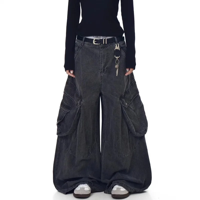 Vintage Cargo Jeans for Men Women Multi Pocket Denim Pants Loose Fit Straight Wide Leg Clean Fit Streetwear Casual Trousers
Vintage Cargo Jeans for Men Women Multi Pocket Denim Pants Loose Fit Straight Wide Leg Clean Fit Streetwear Casual Trousers