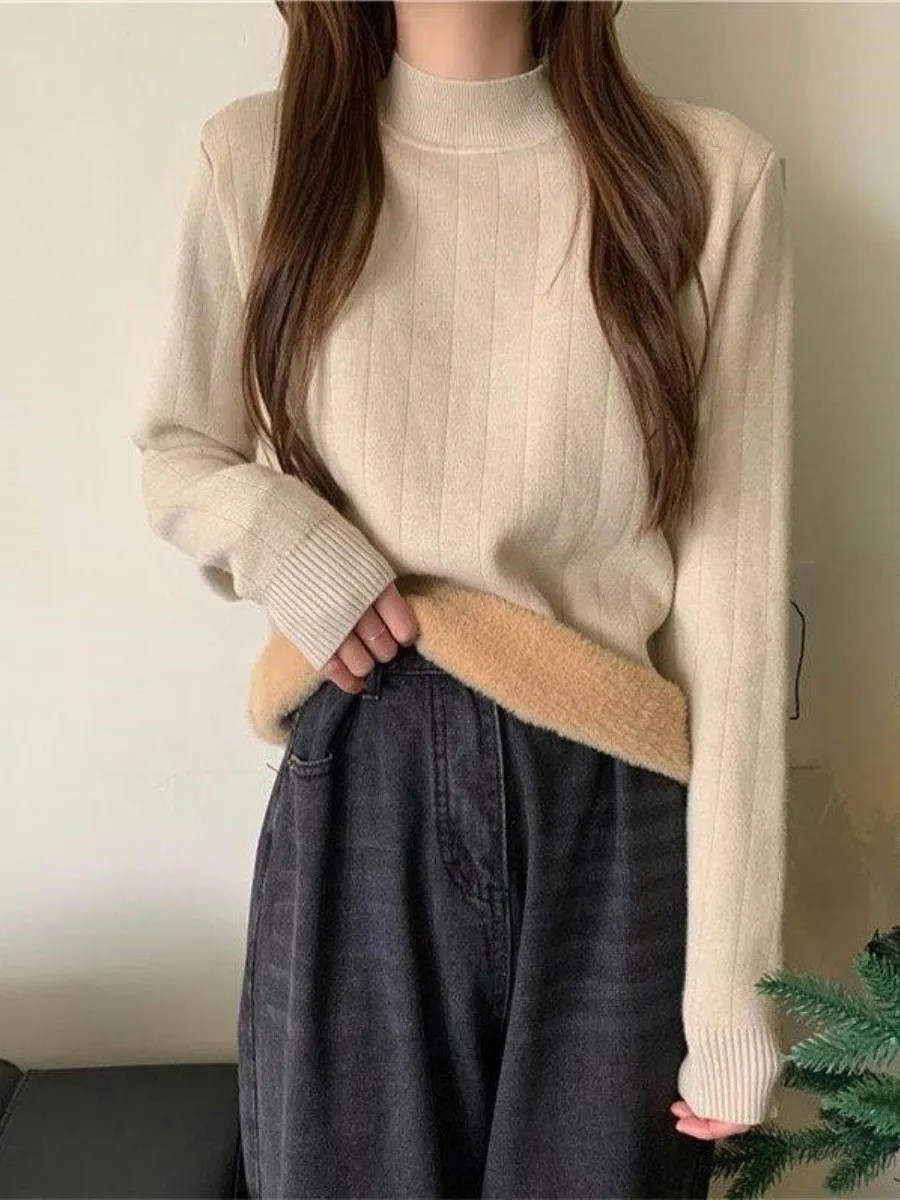 Thickened Fleece Lined Slim Fit High Collar Knitted Base Shirt Women's Autumn Winter 2026 New Style Set of Multiple Pieces
Thickened Fleece Lined Slim Fit High Collar Knitted Base Shirt Women's Autumn Winter 2026 New Style Set of Multiple Pieces